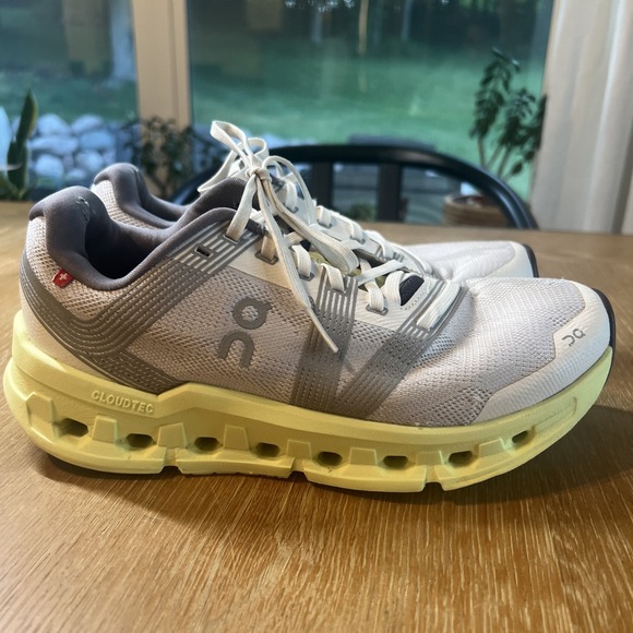 On‎ Cloud Cloudgo Running Shoes Sz 7.5 Frost Grey Hay Bright Yellow - Picture 1 of 11